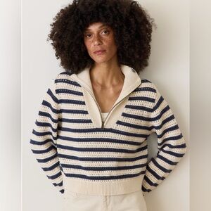 NWT Marine Layer Open Stitch Quarter Zip Sweater XS